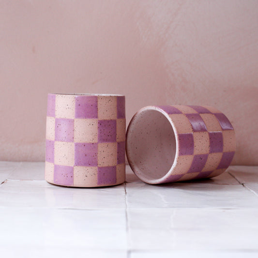 lilac checkered cup