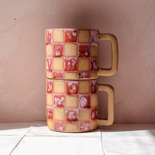 checkered mug
