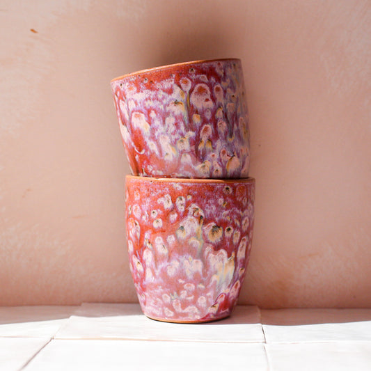 rustic pink cups