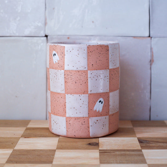 PRE-ORDER ghostie checkered cup